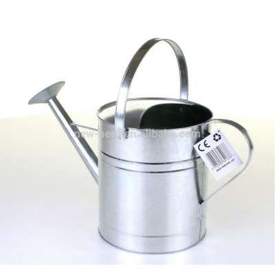 Metal Galvanised Steel Watering Can 9 Litre Garden Water Plants Green Cream Galvinised (Silver)